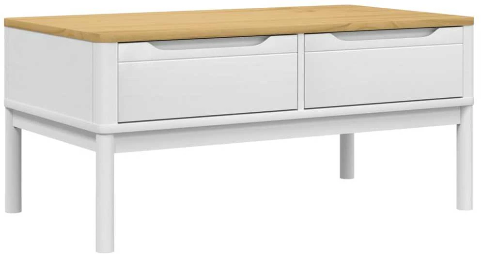 Kavos staliukas FLORO, baltas, 99x55,5x45cm, pušies masyvas
