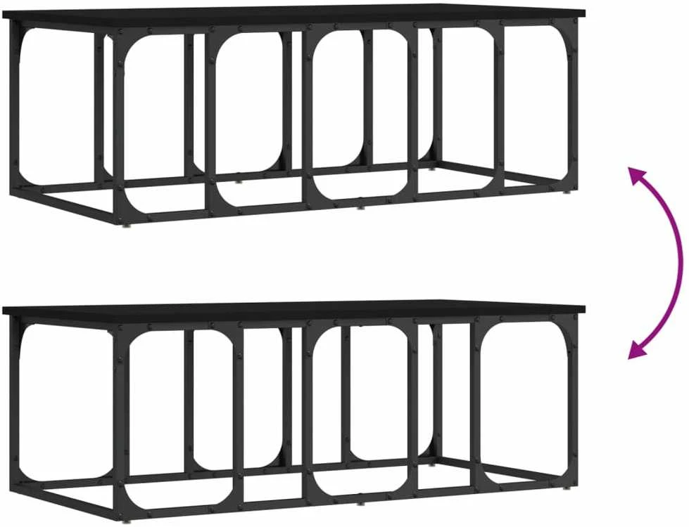 Kavos staliukas, juodas, 100x50x35,5cm, apdirbta mediena