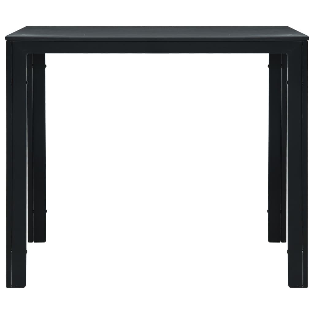 Kavos staliukas, juodas, 78x78x74cm, HDPE, medienos imitacija