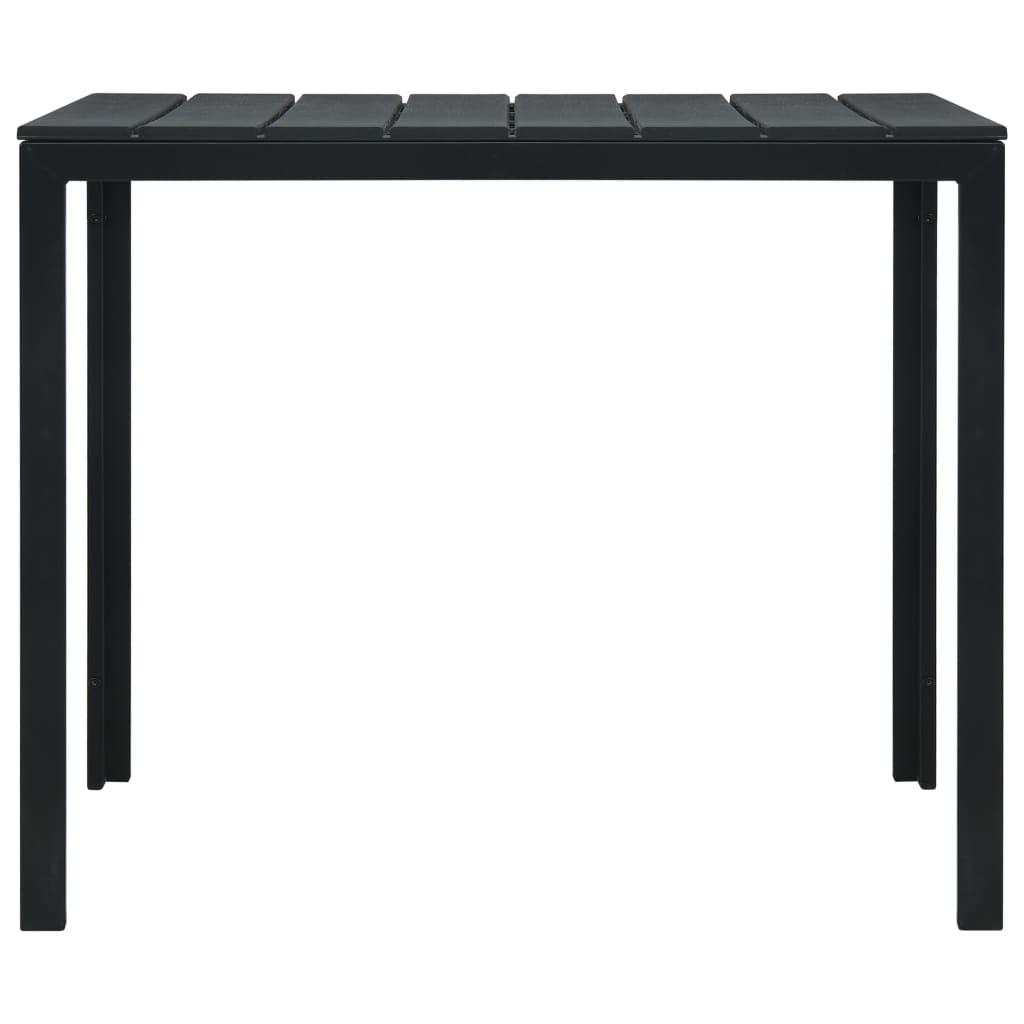 Kavos staliukas, juodas, 78x78x74cm, HDPE, medienos imitacija