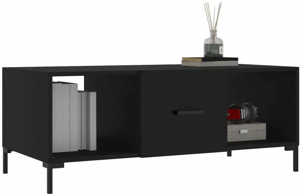 Kavos staliukas, juodos spalvos, 102x50x40cm, apdirbta mediena