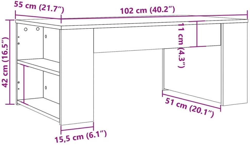 Kavos staliukas, medienos, 102x55x42cm, apdirbta mediena