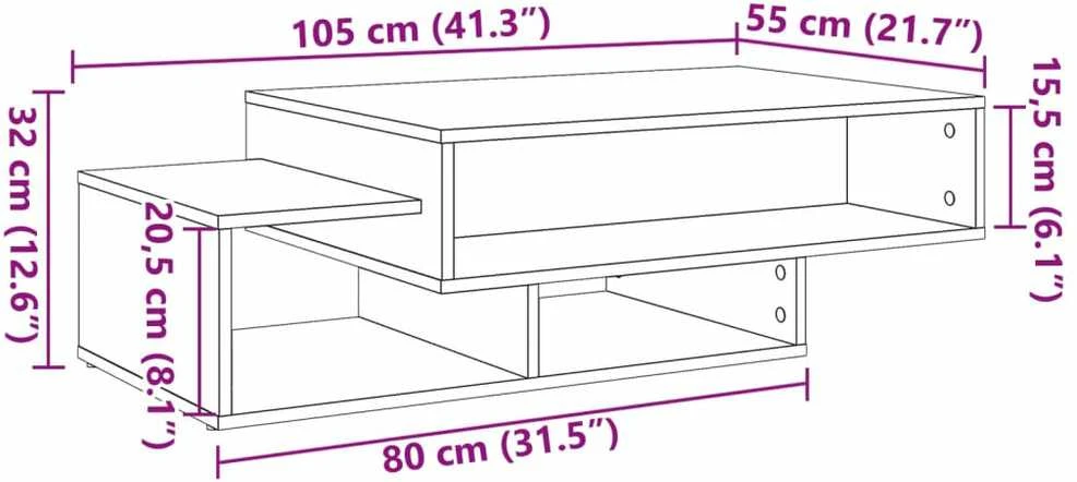 Kavos staliukas, medienos, 105x55x32cm, apdirbta mediena