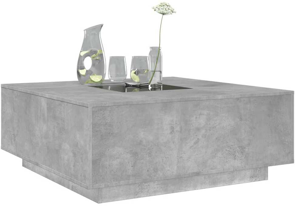 Kavos staliukas su Infinity LED, betono, 100x100x40cm