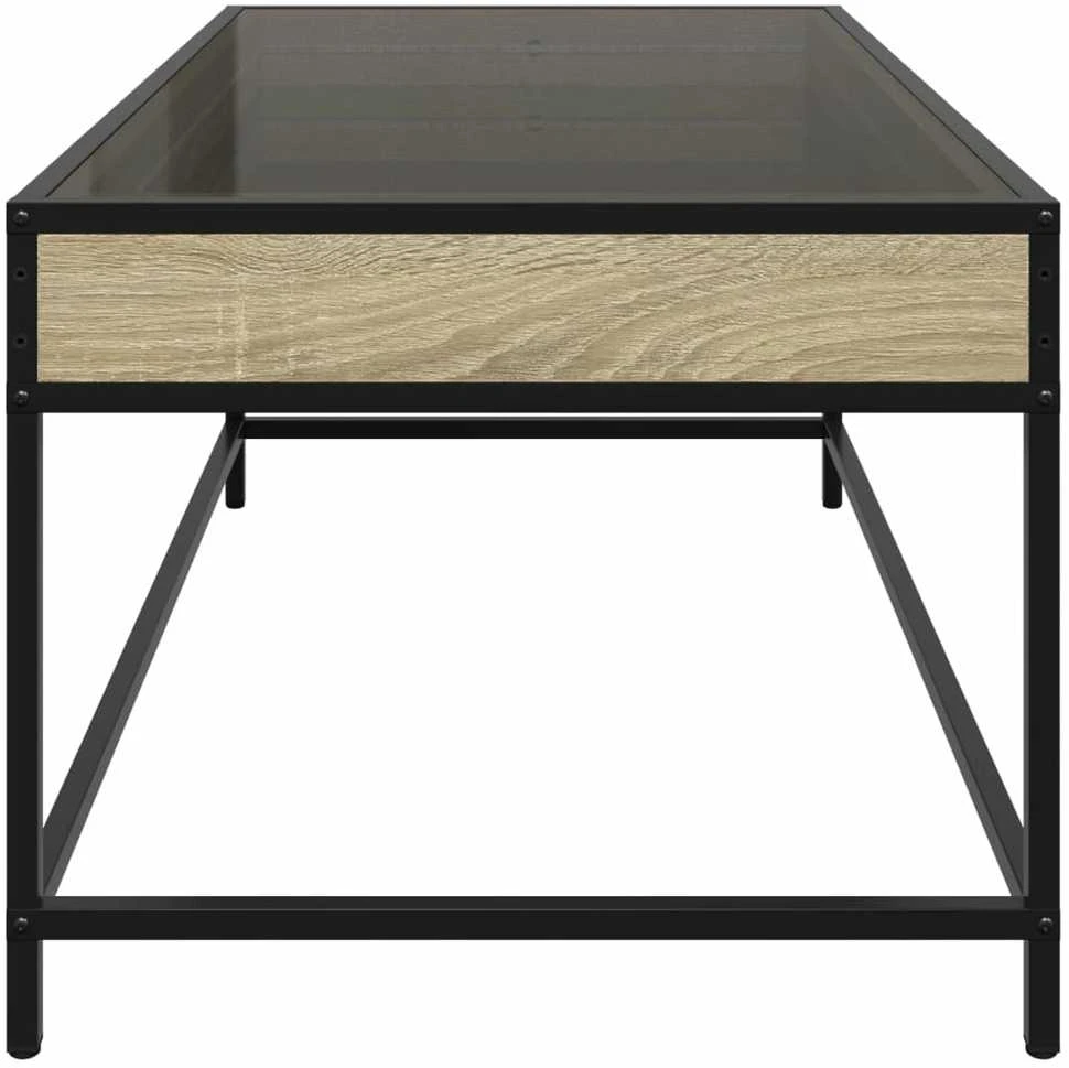 Kavos staliukas su Infinity LED lemputėmis, ąžuolo, 90x50x41cm