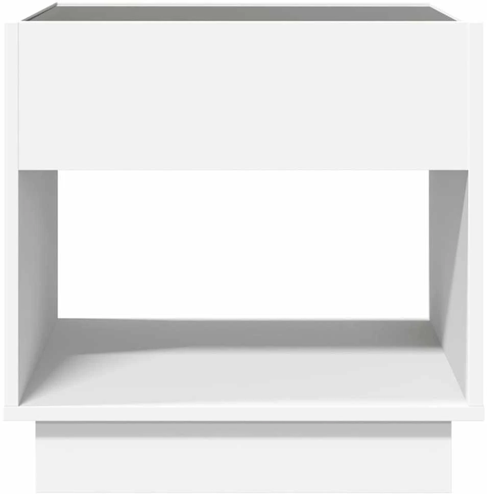 Kavos staliukas su Infinity LED lemputėmis, baltas, 50x50x50cm