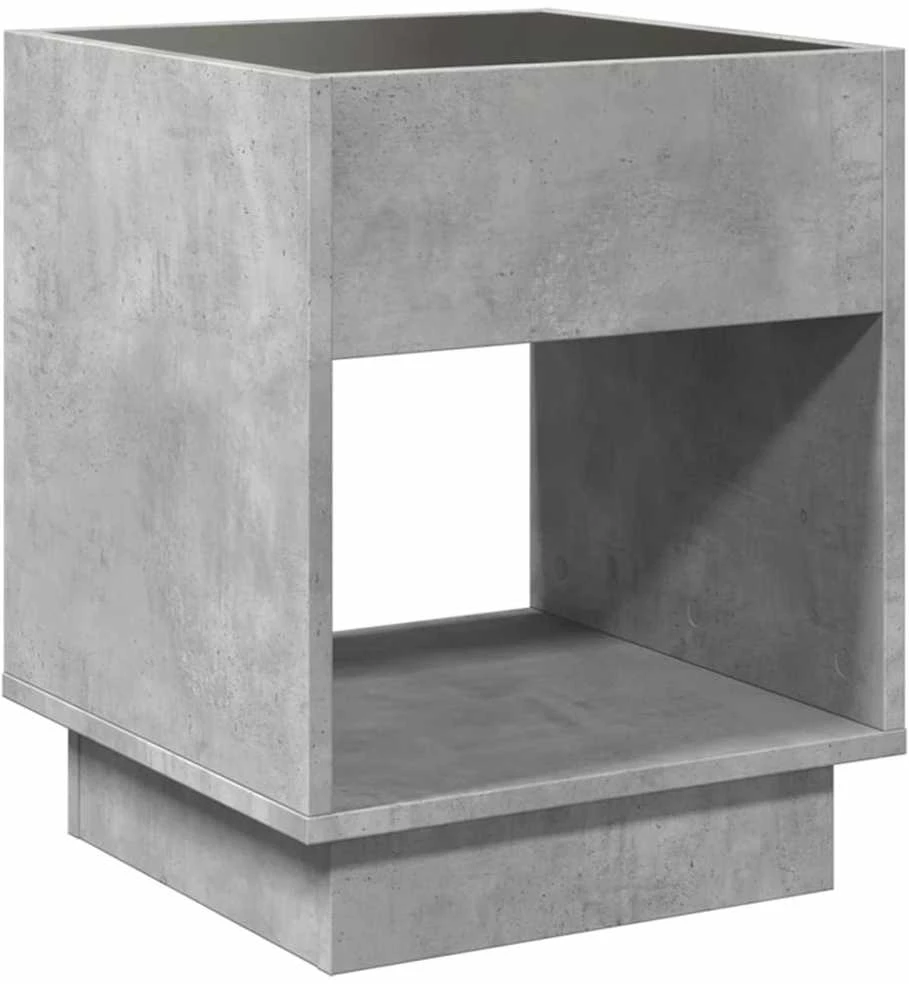 Kavos staliukas su Infinity LED lemputėmis, betono, 40x40x50cm