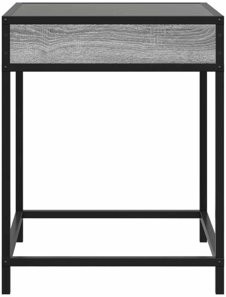 Kavos staliukas su Infinity LED lemputėmis, pilkas, 40x40x51cm