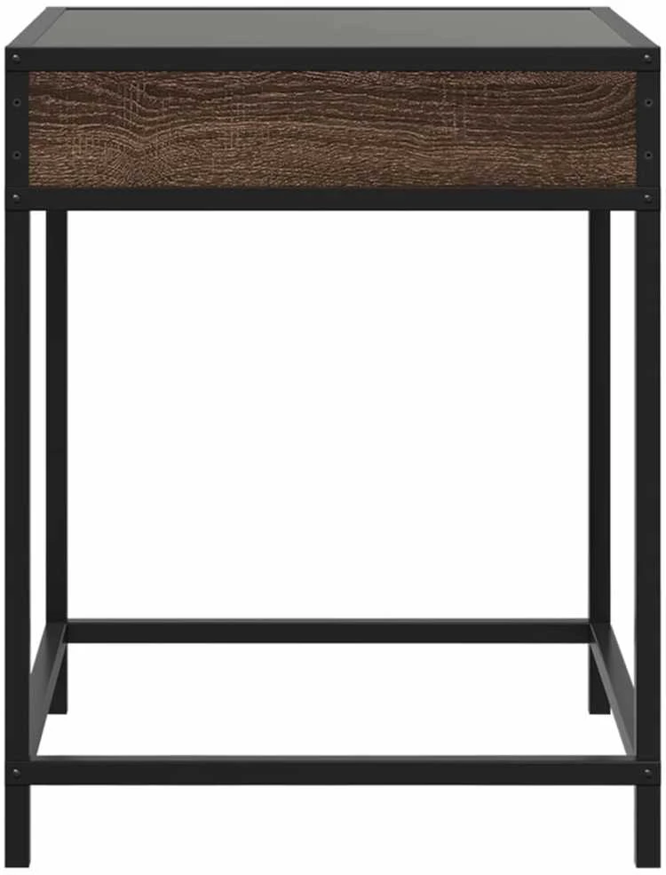 Kavos staliukas su Infinity LED lemputėmis, rudas, 40x40x51cm