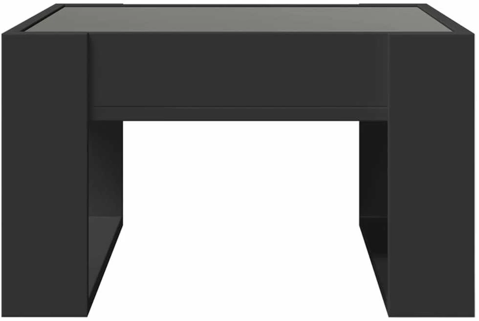 Kavos staliukas su Infinity LED lemputėmis, juodas, 50x53x30cm