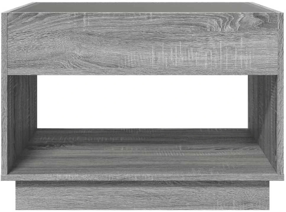 Kavos staliukas su Infinity LED lemputėmis, pilkas, 70x50x50cm