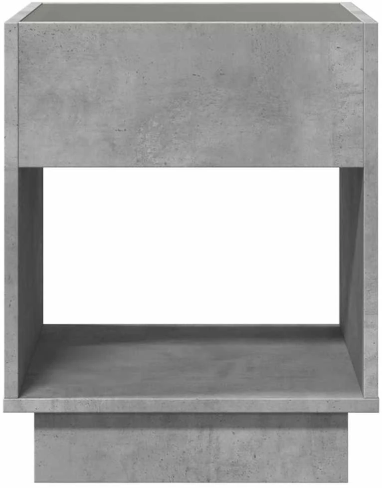 Kavos staliukas su Infinity LED lemputėmis, betono, 40x40x50cm
