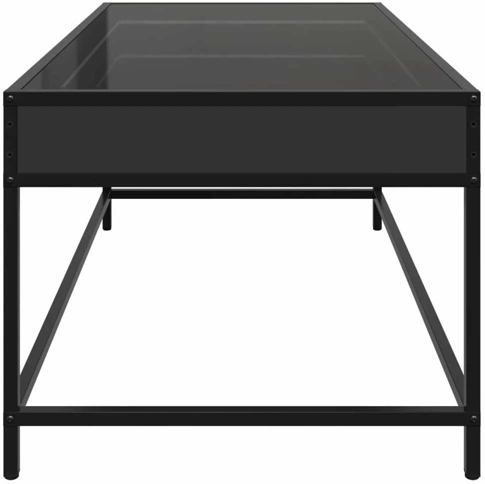 Kavos staliukas su Infinity LED lemputėmis, juodas, 90x50x41cm
