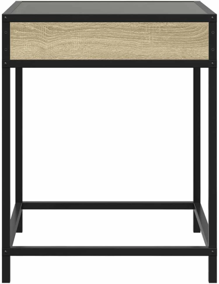 Kavos staliukas su Infinity LED lemputėmis, ąžuolo, 40x40x51cm
