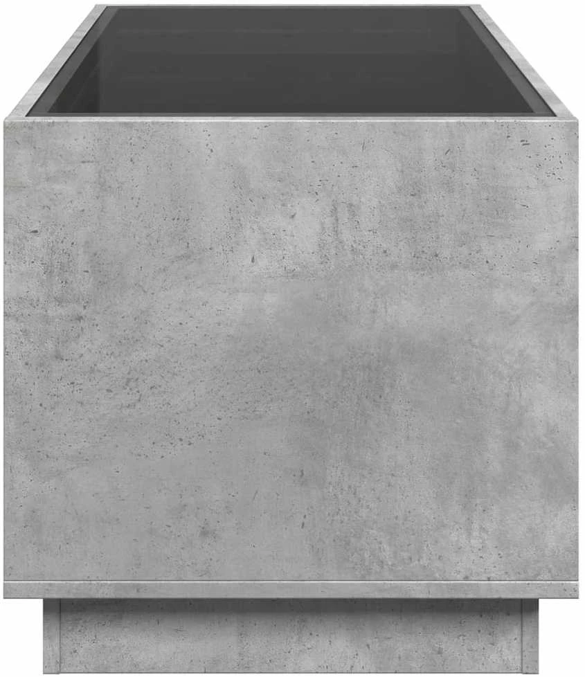 Kavos staliukas su Infinity LED lemputėmis, betono, 70x50x50cm