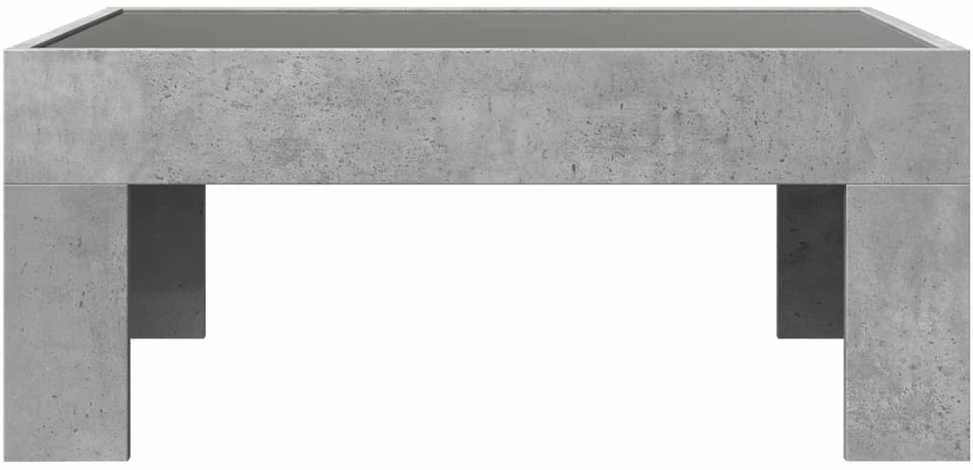 Kavos staliukas su Infinity LED lemputėmis, betono, 70x50x30cm
