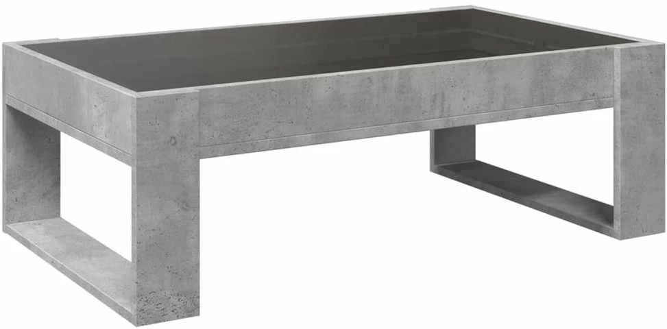 Kavos staliukas su Infinity LED lemputėmis, betono, 90x53x30cm