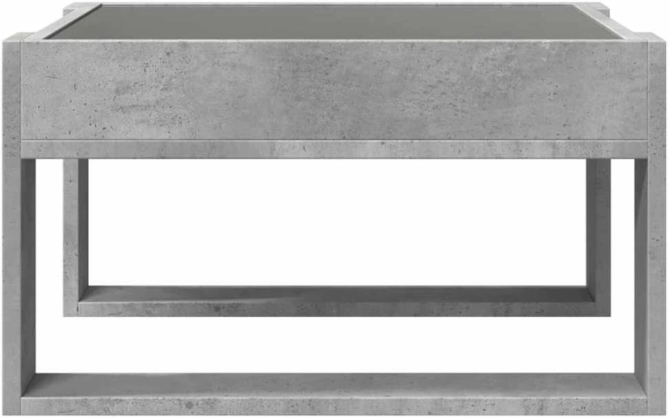Kavos staliukas su Infinity LED lemputėmis, betono, 50x53x30cm