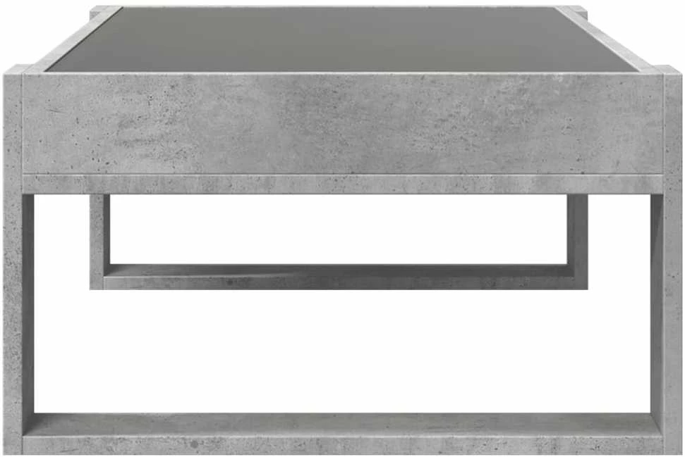 Kavos staliukas su Infinity LED lemputėmis, betono, 90x53x30cm