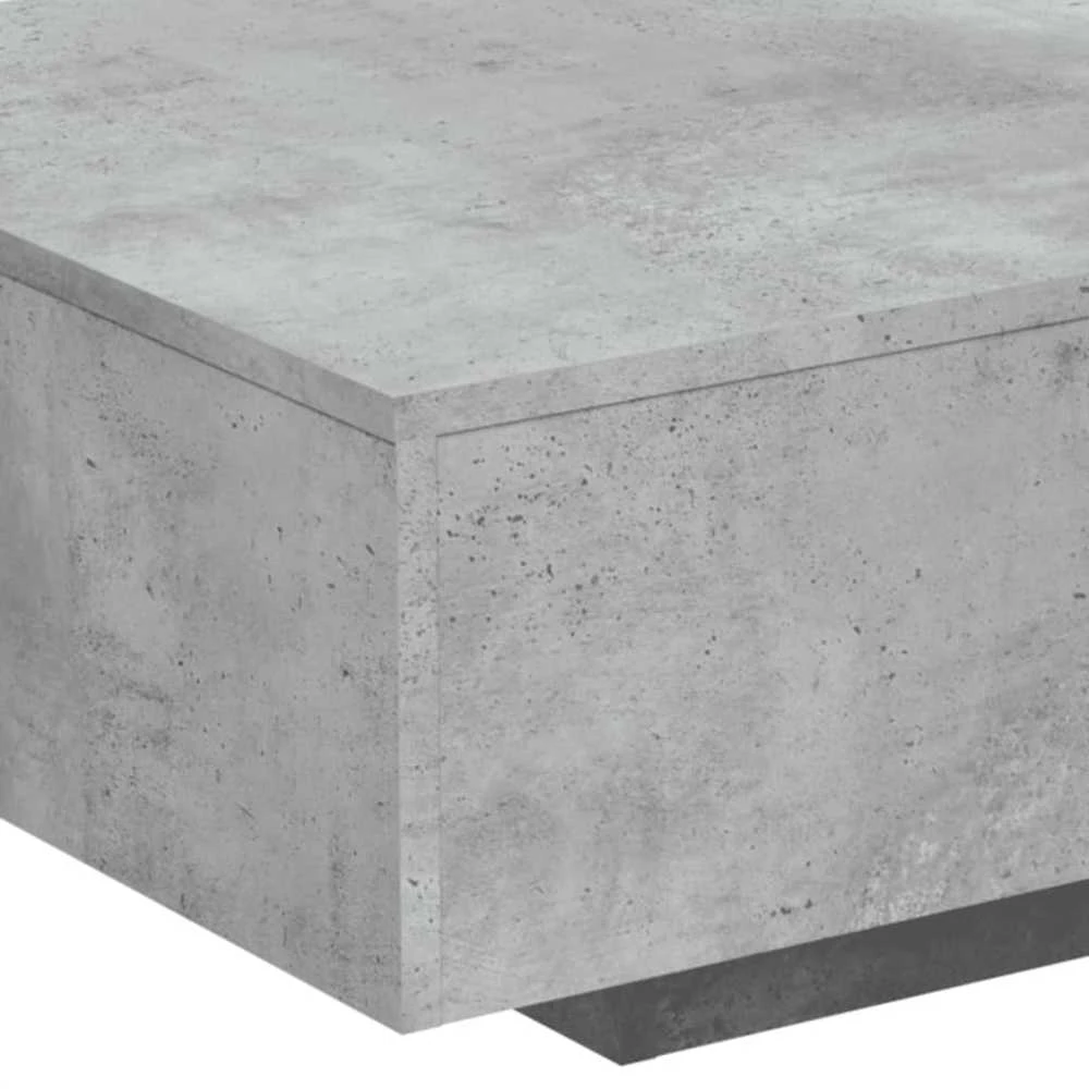 Kavos staliukas su LED lemputėmis, betono pilkas, 85x55x31cm
