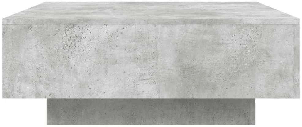 Kavos staliukas su LED lemputėmis, betono pilkas, 80x80x31cm