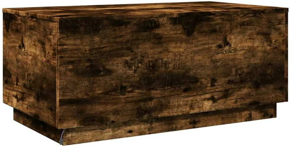 Kavos staliukas su LED lemputėmis, dūminis ąžuolo, 90x50x40cm