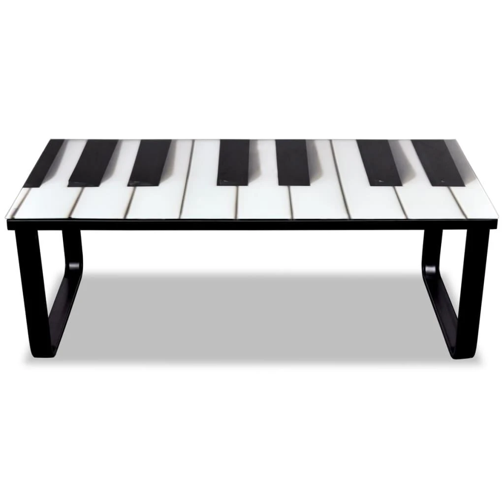 Kavos staliukas su stikliniu pianino stalviršiu