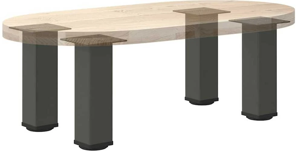 Kavos staliuko kojelės, 4 vnt., antracito spalvos, 30-32 cm, plienas