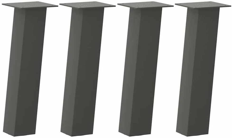 Kavos staliuko kojelės, 4 vnt., antracito spalvos, 30 cm, plienas