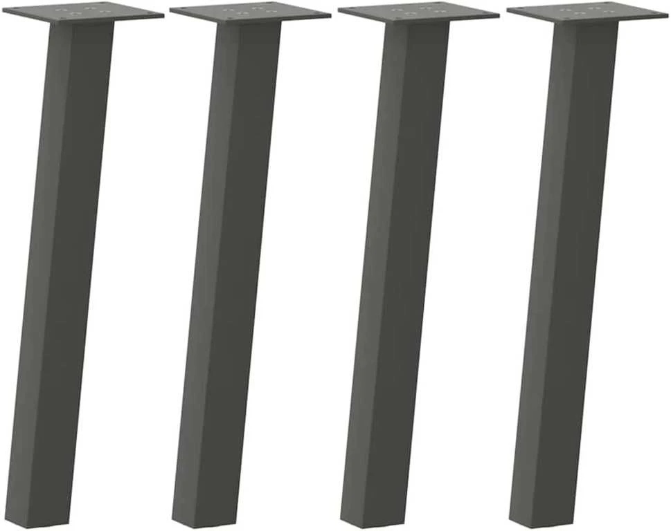 Kavos staliuko kojelės, 4 vnt., antracito spalvos, 42 cm, plienas