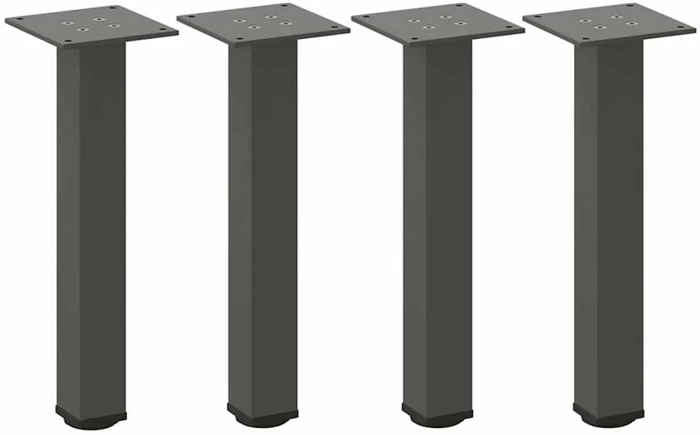 Kavos staliuko kojelės, 4 vnt., antracito spalvos, 42-44 cm, plienas
