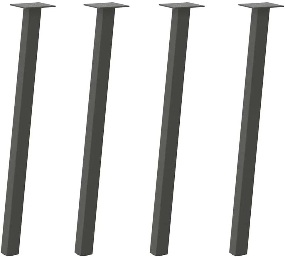 Konsolinio stalo kojos, 4 vnt., antracito spalvos, 72 cm, plienas