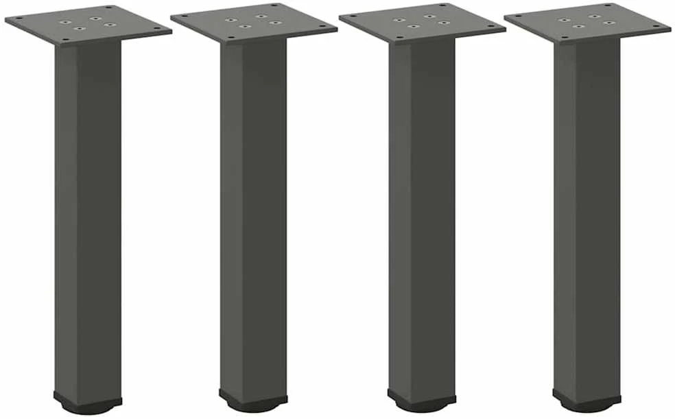 Kavos staliuko kojelės, 4 vnt., antracito spalvos, 30-32 cm, plienas