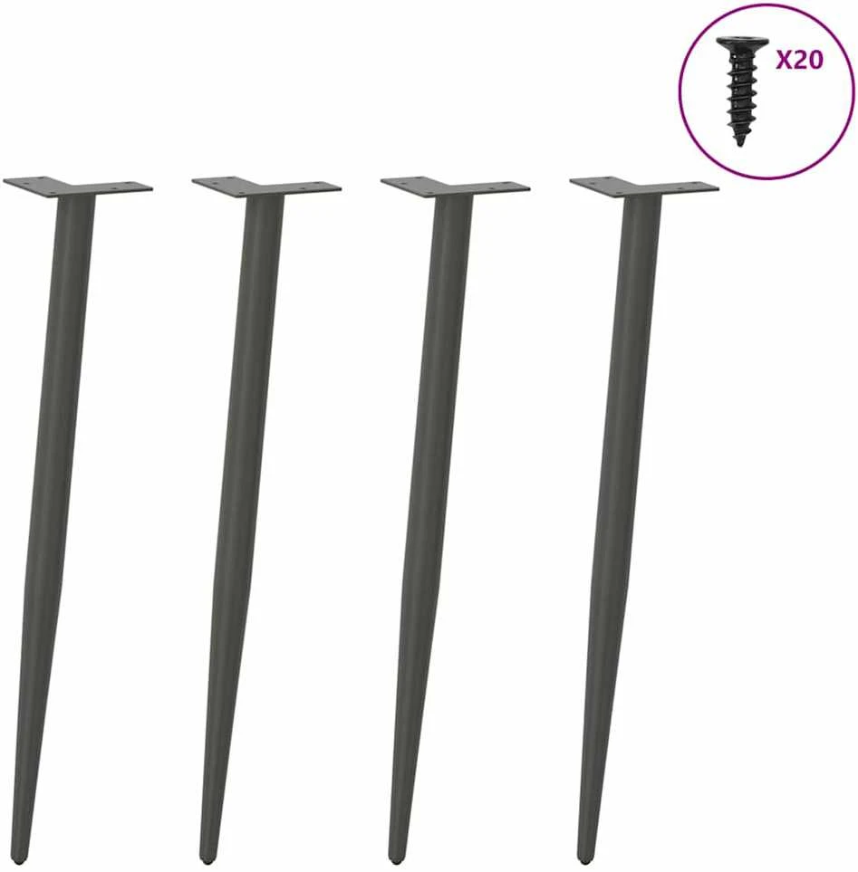 Kavos staliuko kojelės, 4 vnt., antracito, 72-73cm, plienas