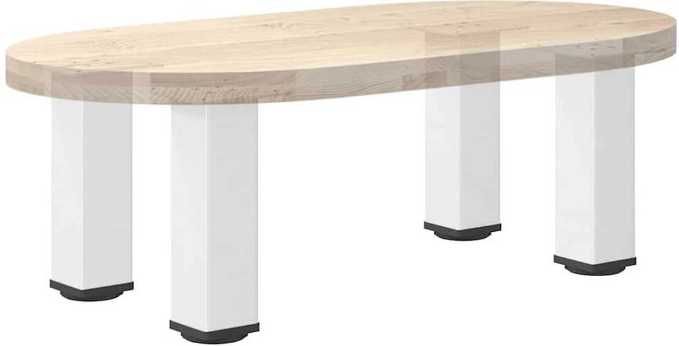 Kavos staliuko kojelės, 4 vnt., baltos, 30-32 cm, plienas
