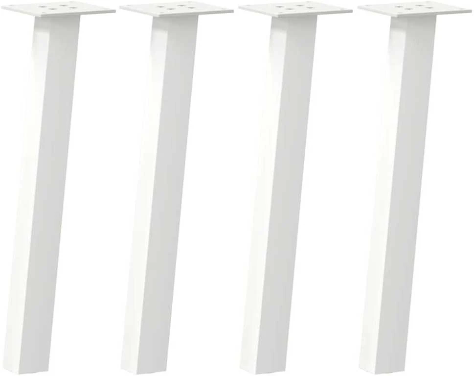 Kavos staliuko kojelės, 4 vnt., baltos, 42 cm, plienas