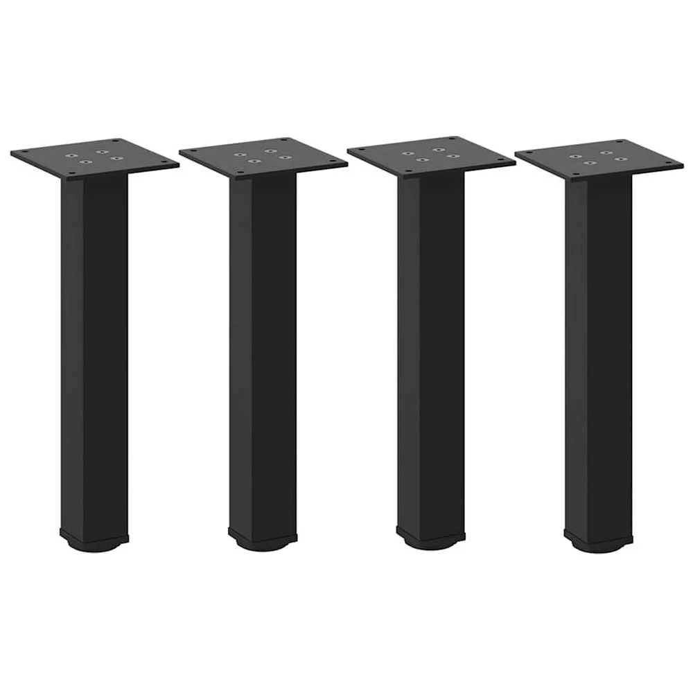 Kavos staliuko kojelės, 4 vnt., juodos, 30-32 cm, plienas