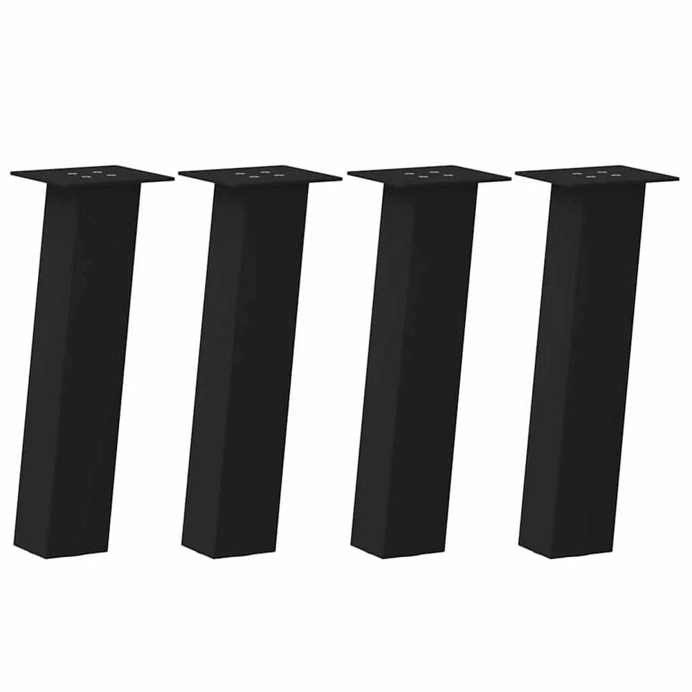 Kavos staliuko kojelės, 4 vnt., juodos, 30 cm, plienas