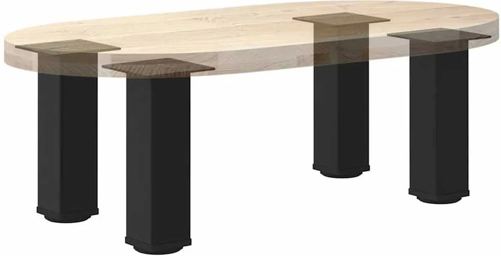Kavos staliuko kojelės, 4 vnt., juodos, 42-44 cm, plienas
