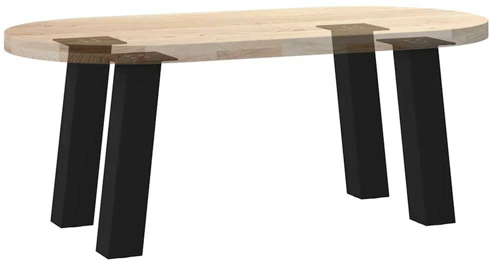 Kavos staliuko kojelės, 4 vnt., juodos, 42 cm, plienas