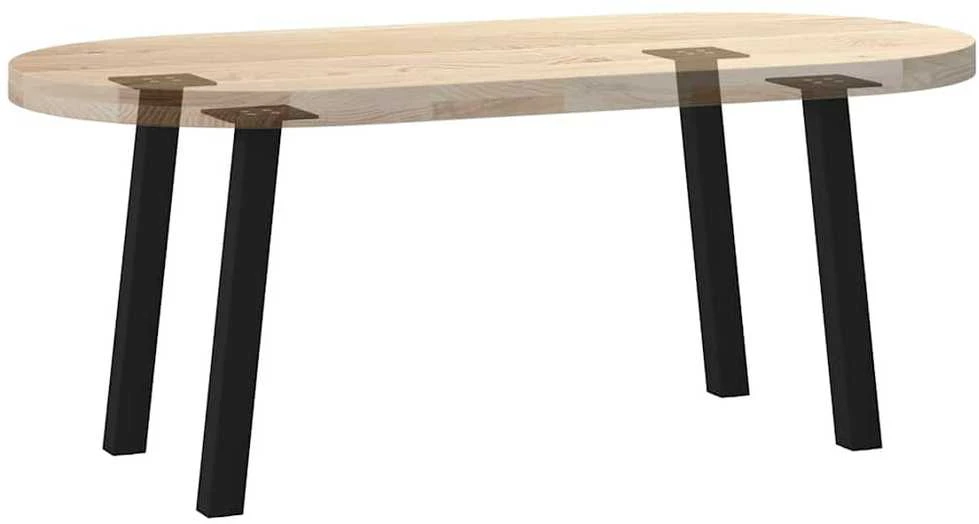 Kavos staliuko kojelės, 4 vnt., juodos, 42 cm, plienas