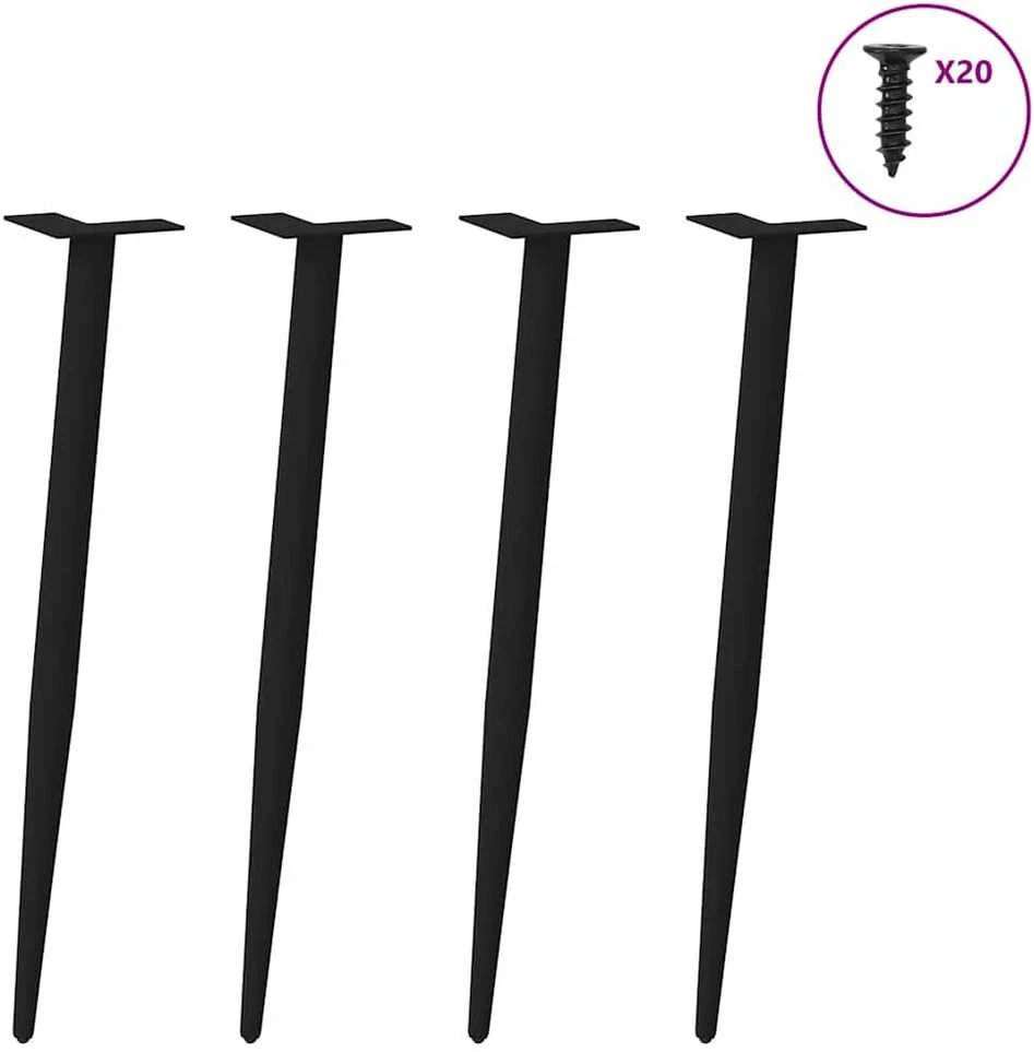 Kavos staliuko kojelės, 4 vnt., juoda, 72-73cm, plienas