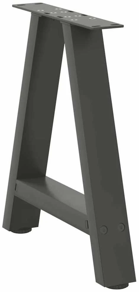 Kavos staliuko kojelės, 2 vnt., antracito spalvos, 50x(42-43) cm, plienas