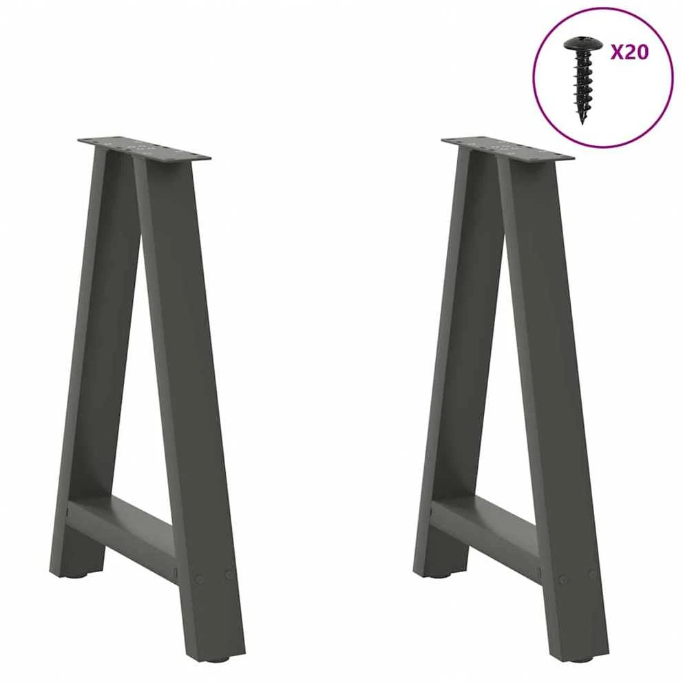 Valgomojo stalo kojos, 2 vnt., antracito spalvos, 60x(72-73) cm, plienas