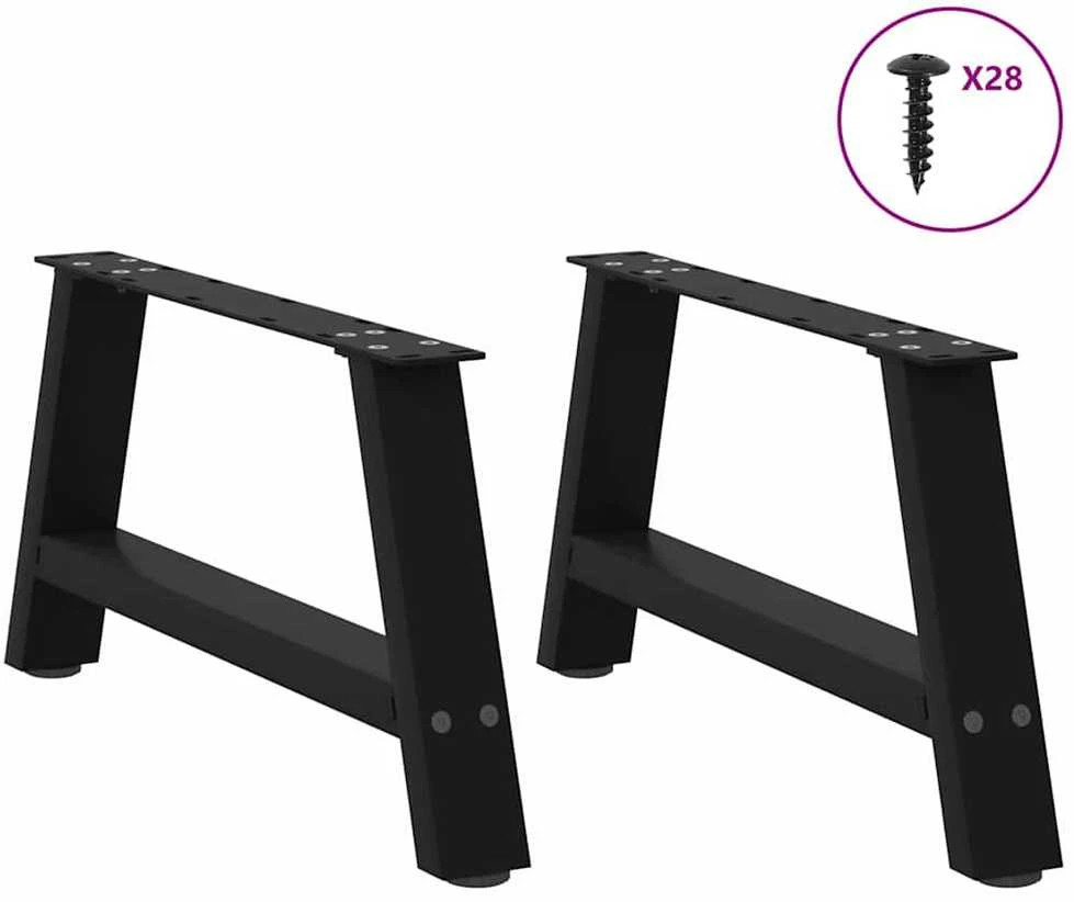 Kavos staliuko kojelės, A formos, 2 vnt., juoda, 70x(30-31)cm