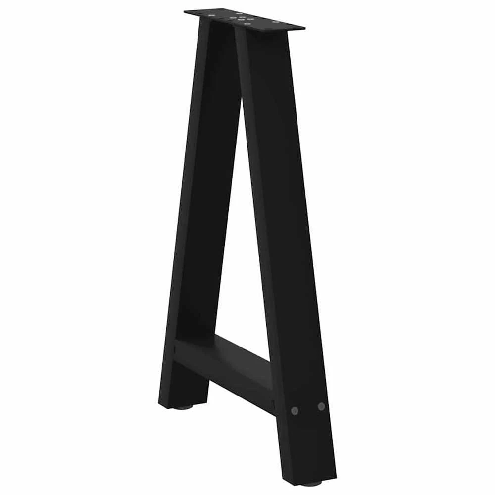 Valgomojo stalo kojelės, A formos, 2 vnt., juodos, 60x(72-73) cm, plienas