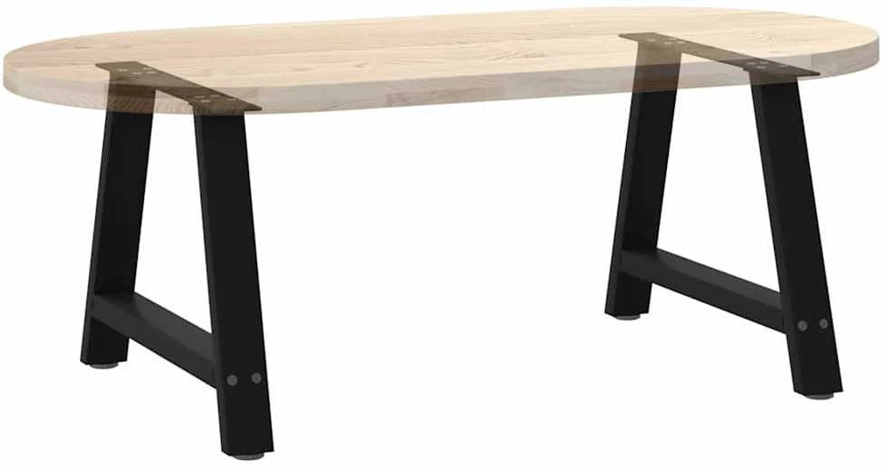 Kavos staliuko kojelės, A formos, 2 vnt., juodos, 70x(42-43) cm, plienas