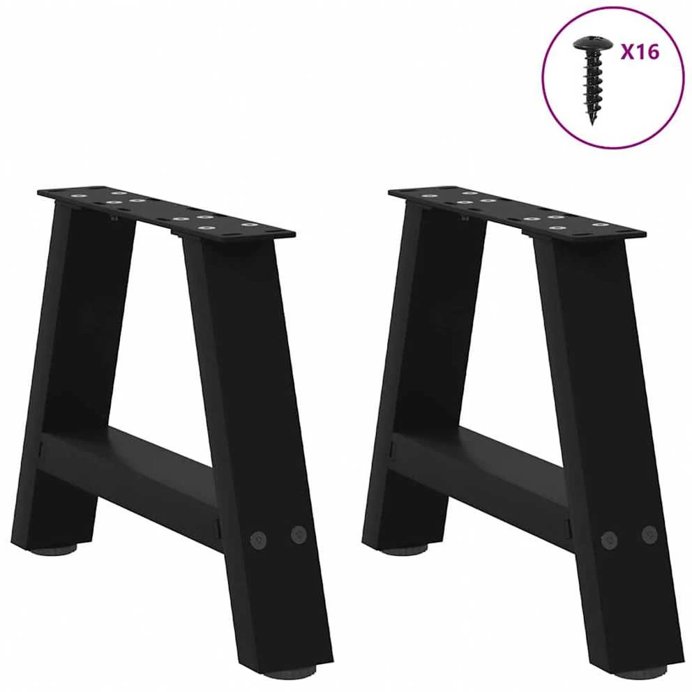 Kavos staliuko kojelės, A formos, 2 vnt., juoda, 30x(30-31)cm