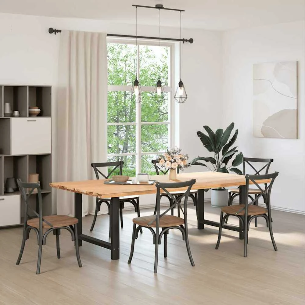 Valgomojo stalo kojos, juodos, 2 vnt., 100 x (72-73) cm, plienas