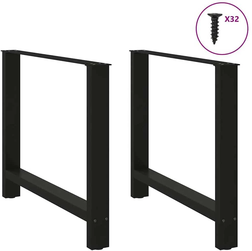 Valgomojo stalo kojos, juodos, 2 vnt., 100 x (72-73) cm, plienas
